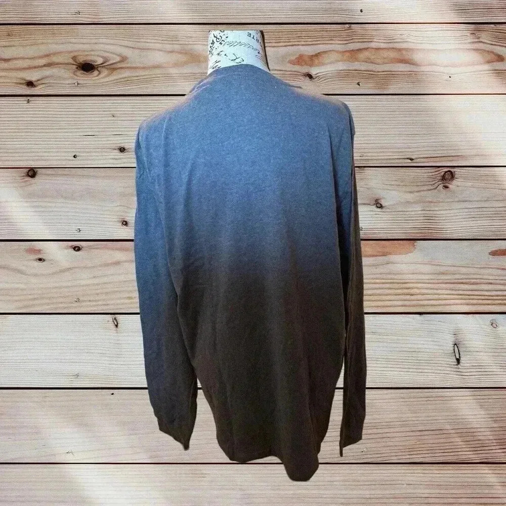 BRAND NEW " GEORGE " MEN'S SOLID GREY COTTON LONG SLEEVE T-SHIRT. SIZE LARGE - Picture 3 of 4